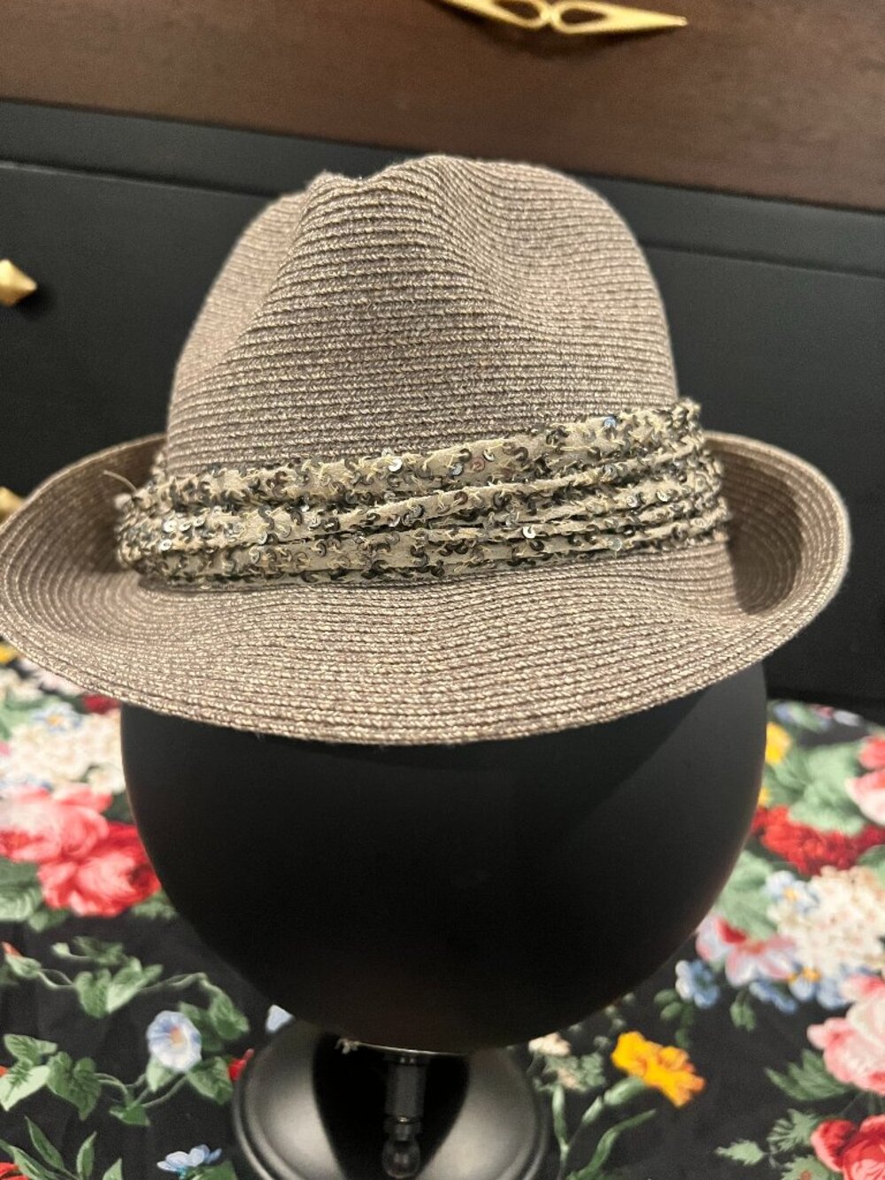 Eugenia Kim Max Gray Fedora Sequin Band M NWT Sealed Deadstock